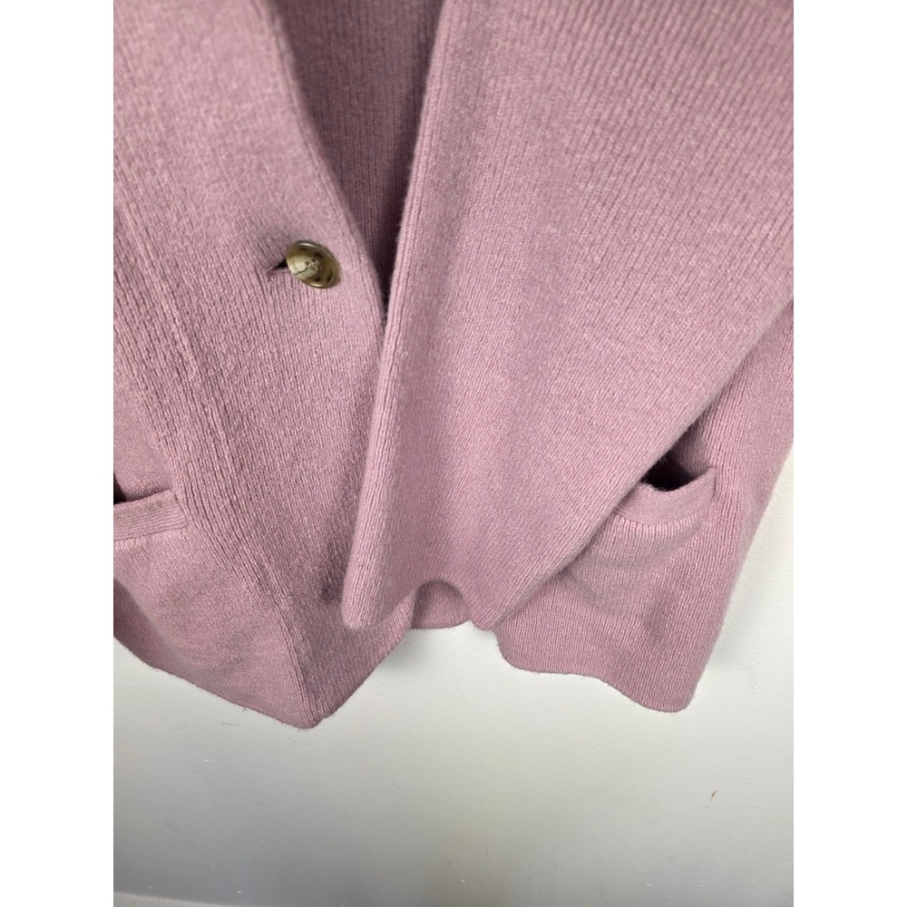 J.Crew Cocoon Women Ribbed Merino Alpaca Blend Cardigan Sweater Mauve Pink Large - Picture 5 of 9